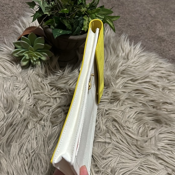 Anthropologie Tech Pouch-Snap Top Organizer-Yellow/White-GUC-A Few Marks - Picture 7 of 16